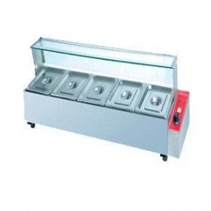 Gatto Table Model Bain Marie C/W Sneezeguard - Includes 5 X 1/2I