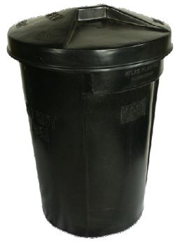 Refuse Bin 85Lt (Black) -450 X 630mm - Includes Lid