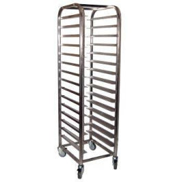 Mobile Tray Trolley S/Steel - 15 Shelves